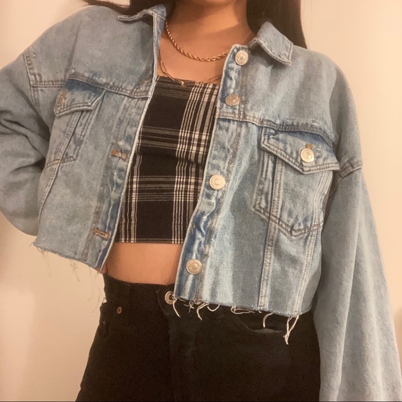 Blacks & white plaid crop top - Picture 3 of 4